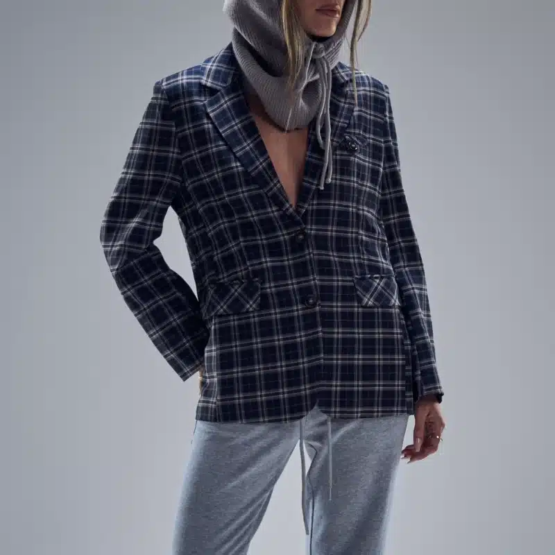 ג'קט משובץ- כחול